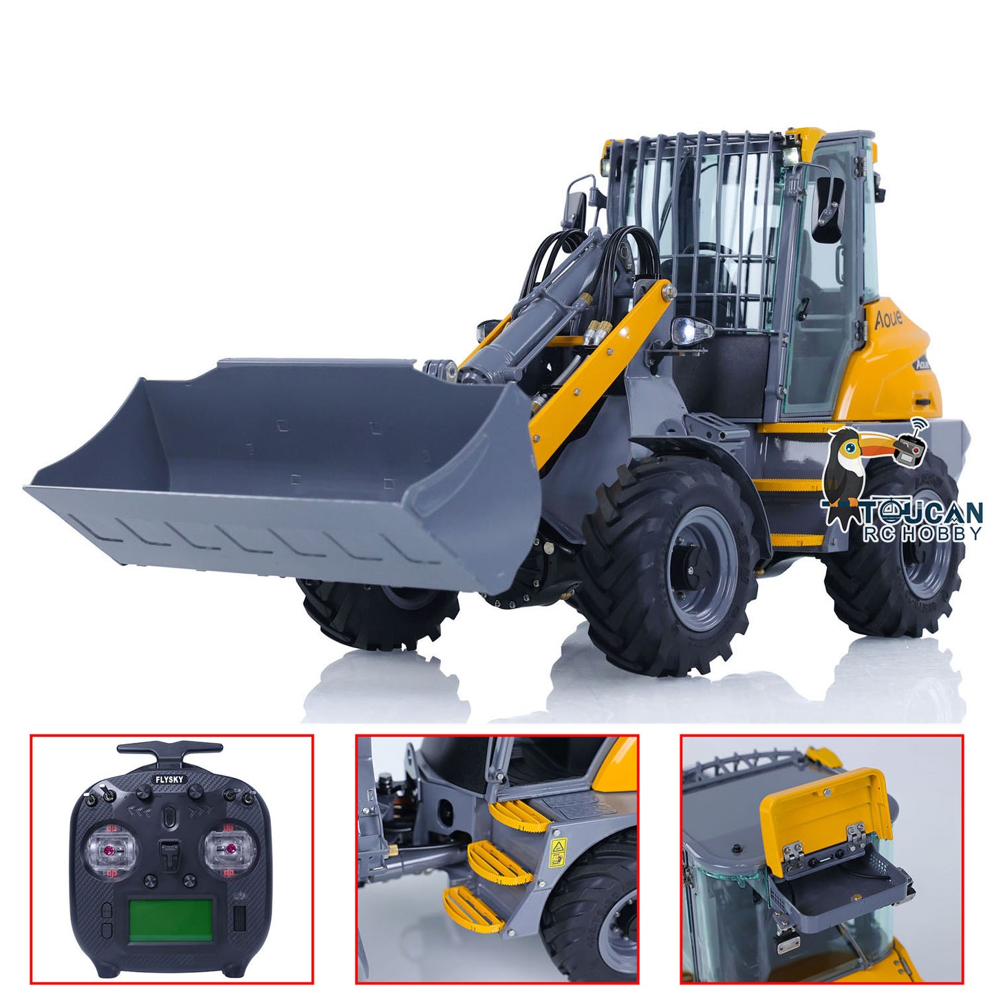 LESU AOUE MCL8 1/14 Hydraulic RC Loader Remote Controlled Car Painted Assembled Model Metal Shovel Rake Sieve Bucket Gripper Fork