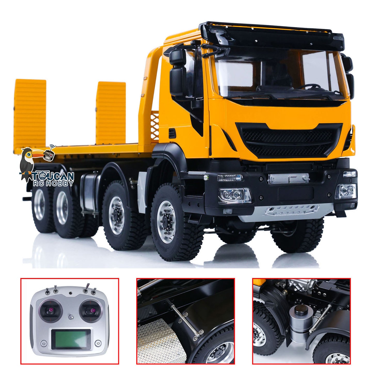 1/14 8x4 Hydraulic RC Wrecker Truck Remote Control Rescue Vehicles FlySky I6S Servo Motor ESC DIY Simulation Car