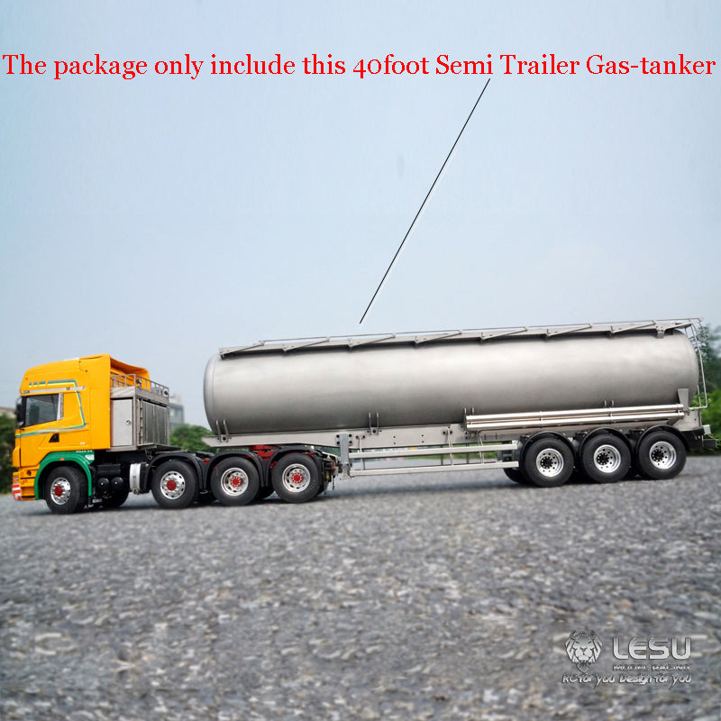 LESU Metal 40Feet Oil Tank Gas-tanker Semi Trailer 1/14 RC Tractor Truck Model