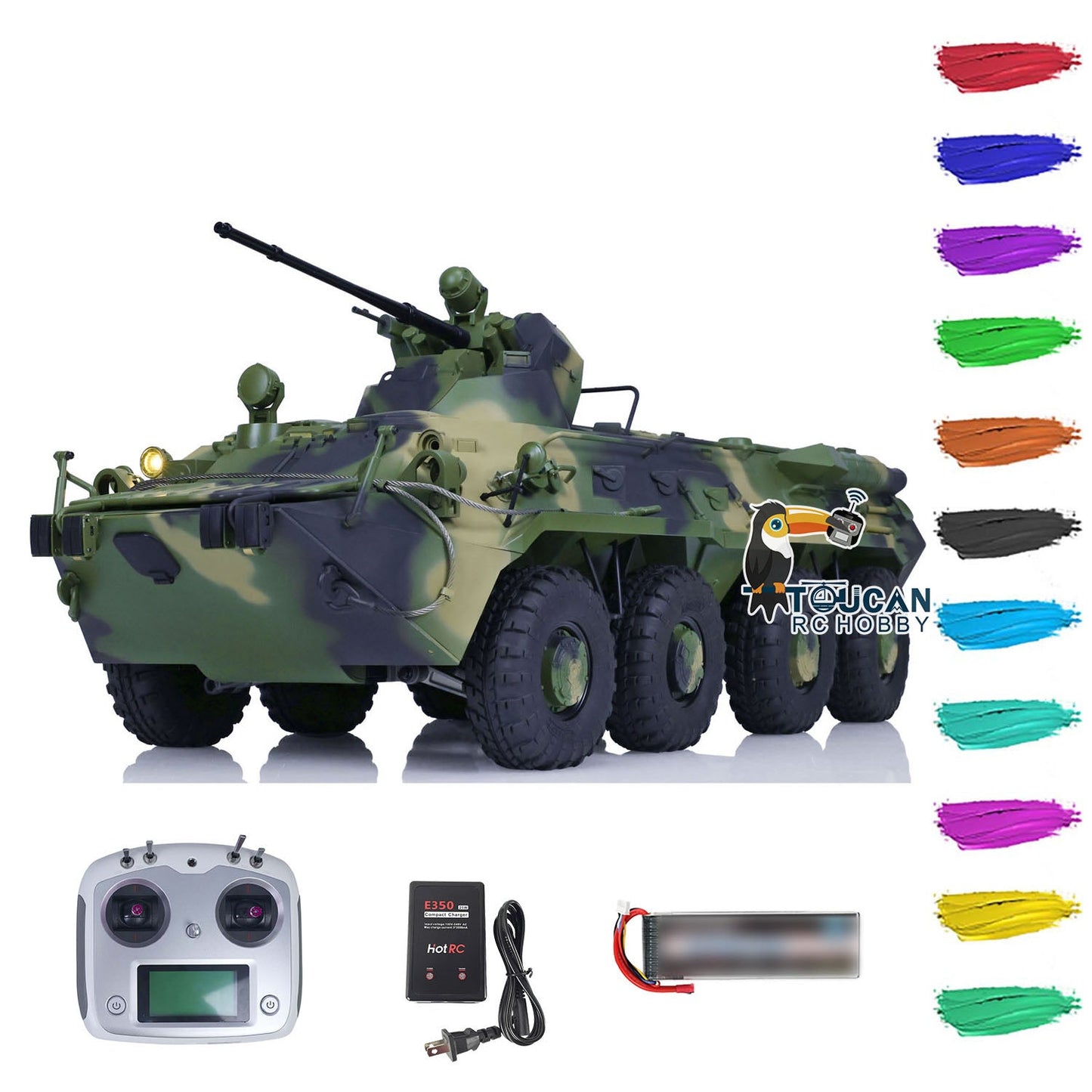 CROSSRC BT8 8X8 1/12 RC Armored Military Car Model Radio Control Transport Vehicle Hobby Vehicle RTR Painted FlySky I6S