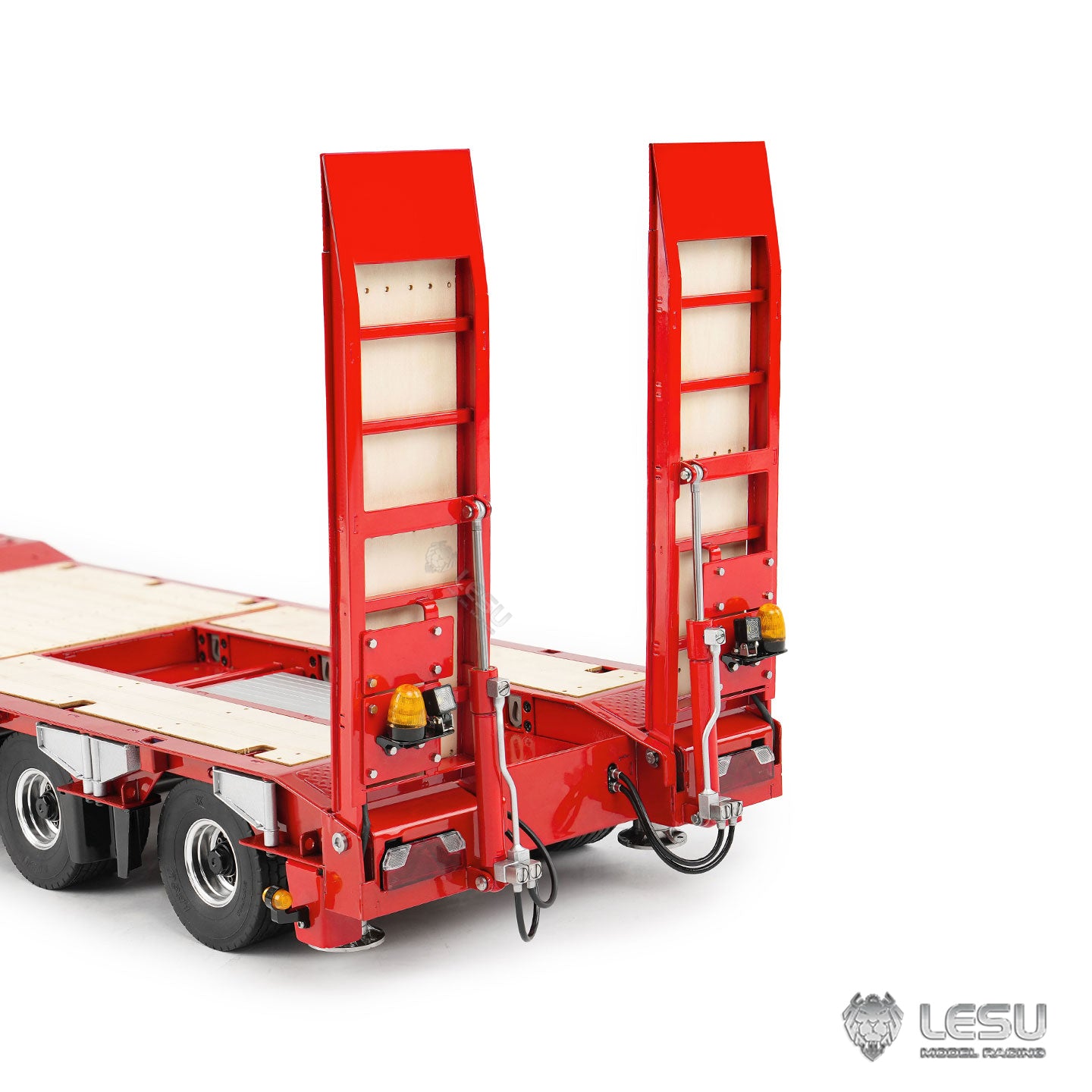 LESU A0049 1/14 Metal Hydraulic Lifting Tailboard Trailer Rear Support Legs 2CH Valve Pump for RC Tractor Truck DIY Lorry Excavator