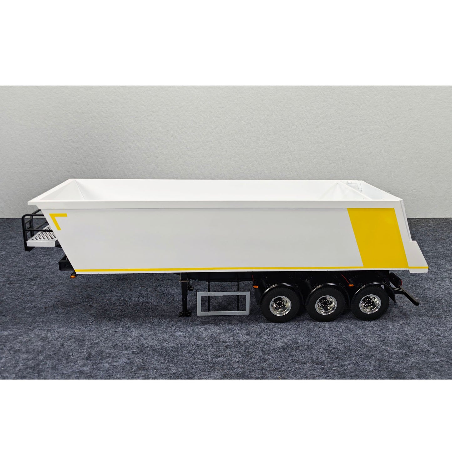 3 Axles Stainless Steel Hydraulic Semi Trailer W/ Supported Leg Light System for 1/14 DIY Tamiya Remote Control Tractor Truck