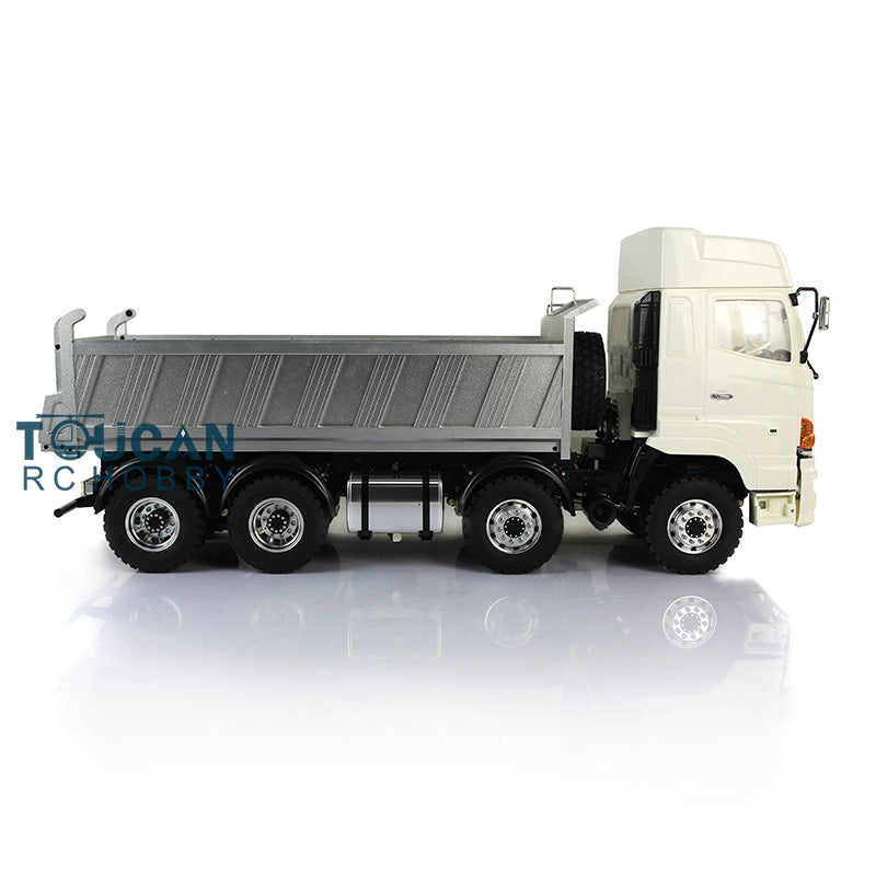 LESU 1/14 RC Hino700 8*8 Metal Hydraulic Dumper Truck 4 Axles Model Car W/ ESC Motor Servo with Sound System LED Light System