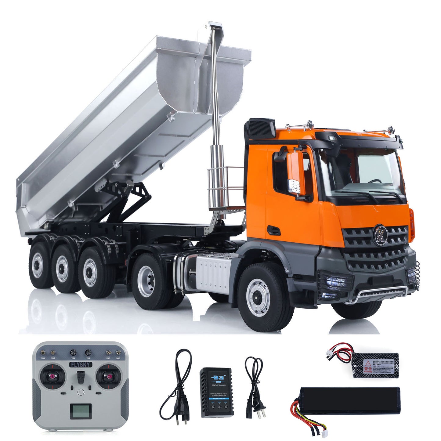 New Arrival Kabolite RTR Car 1/14 Scale 4X4 RC Tractor Truck 5801 3Axles AWD With Electric Lifting Hopper Dump Trailer Tipper Battery