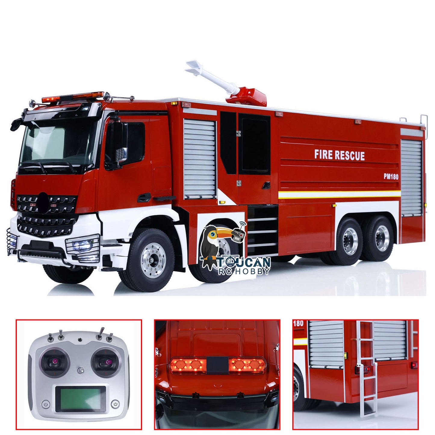 1/14 8*4 RC Fire Fighting Truck RTR Remote Control Fire Sprinkler Vehicles Sounds Ready to Run ESC Servo Motor Light Sound