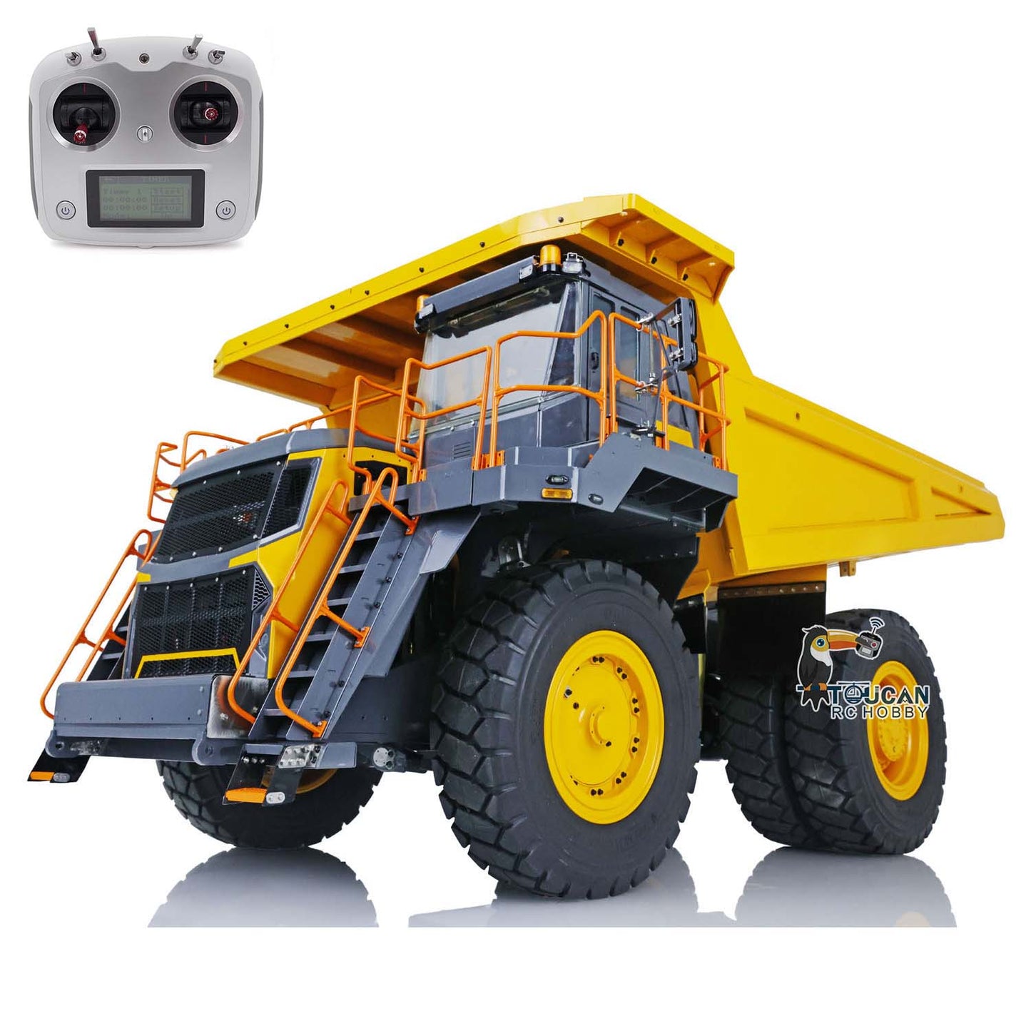 LESU 1/16 Aoue R100E Heavy Metal Hydraulic RC Mining Car Dumper Bogie Mine Truck Model Gift Motor ESC Servo Light System Model DIY