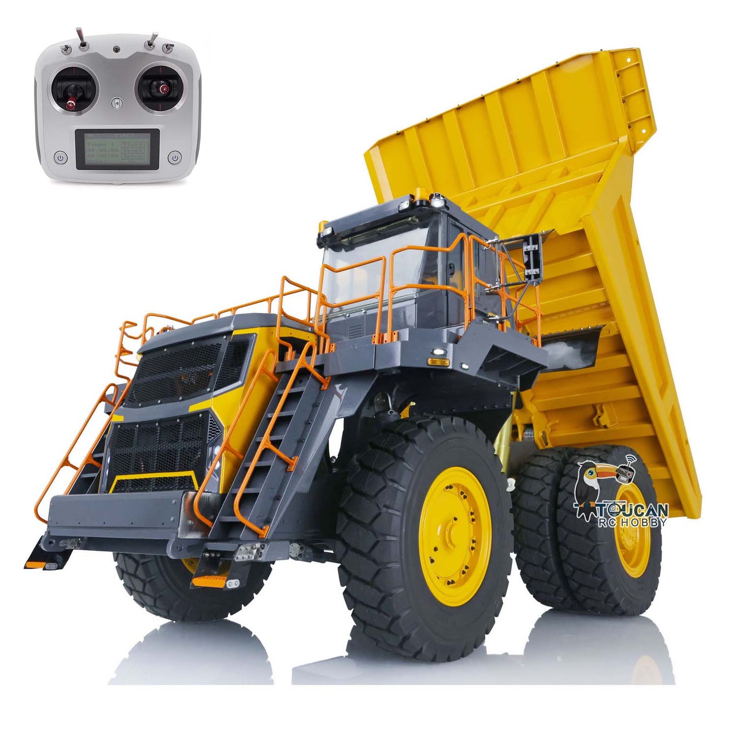 LESU 1/16 Aoue R100E Heavy Metal Hydraulic RC Mining Car Dumper Bogie Mine Truck Model Gift Motor ESC Servo Light System Model DIY