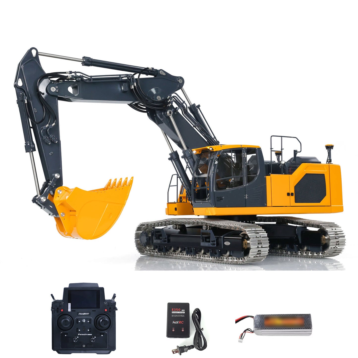 LESU AOUE LR945 3-Arm 1/14 LESU RC Hydraulic Excavator RTR Metal Construction Vehicle Models Radio Control Digger Engineering Machine FlySky PL18EV