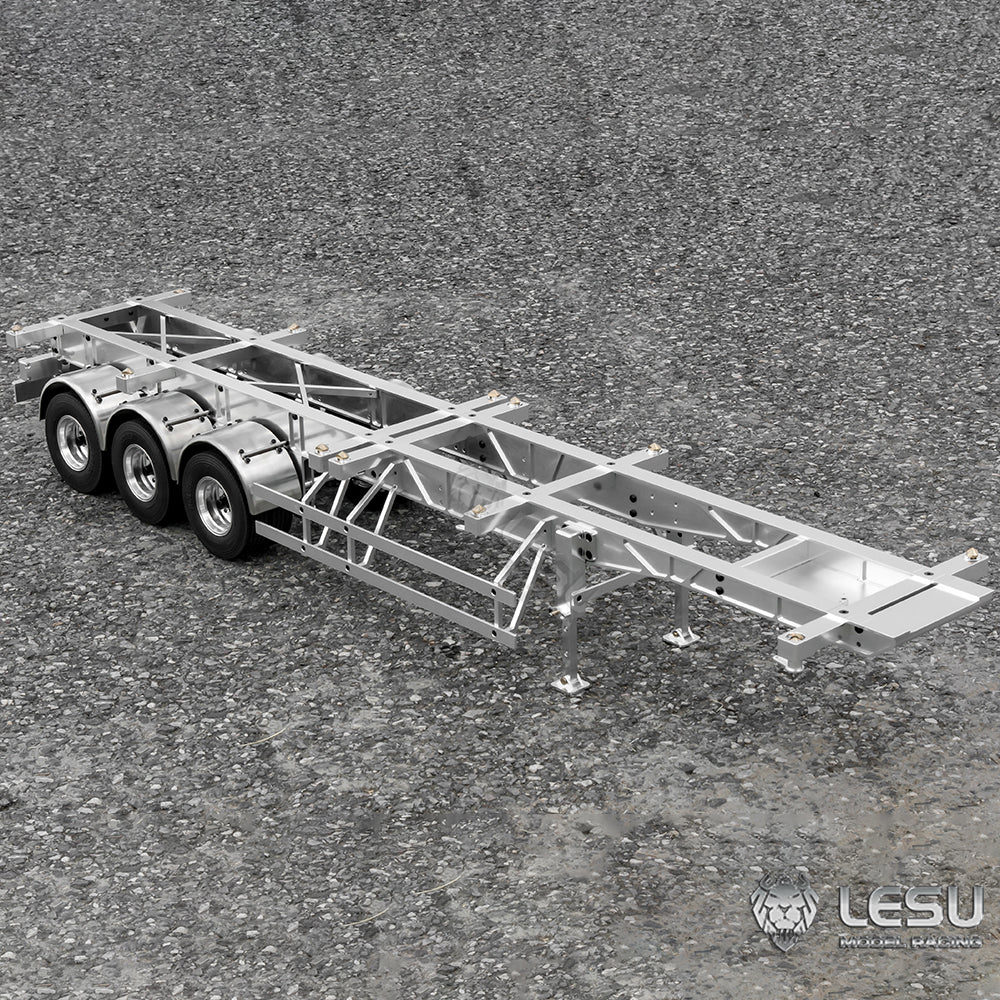 LESU 40ft 20ft Metal Trailer Chassis for 1/14 Radio Controlled Tractor Container Truck RC Cars Model