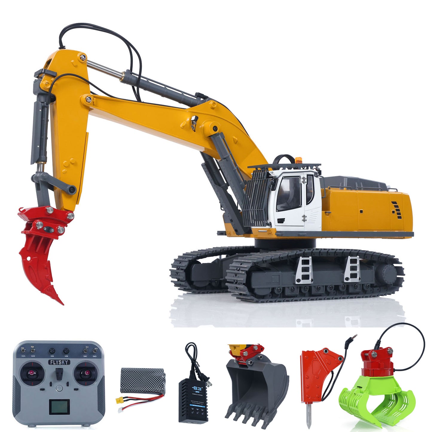 Fast Shipping 1/18 Kabolite 5901 100S Electric Lifting RC Excavator Flysky Remote Control Digger Engineering Vehicle Electric Ripper Hammer