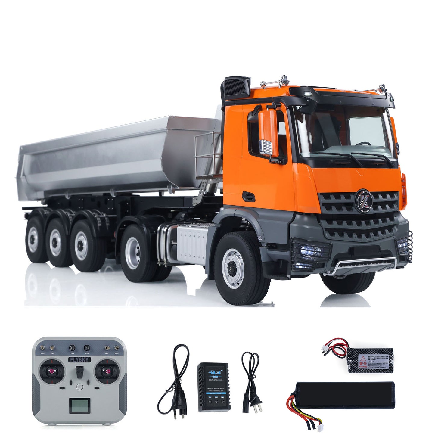 New Arrival Kabolite RTR Car 1/14 Scale 4X4 RC Tractor Truck 5801 3Axles AWD With Electric Lifting Hopper Dump Trailer Tipper Battery