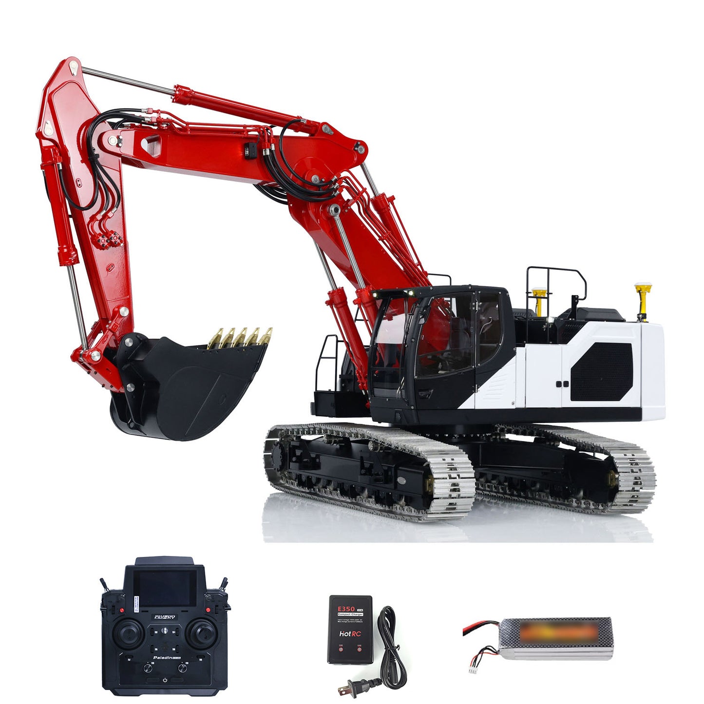 LESU AOUE LR945 3-Arm 1/14 LESU RC Hydraulic Excavator RTR Metal Construction Vehicle Models Radio Control Digger Engineering Machine FlySky PL18EV