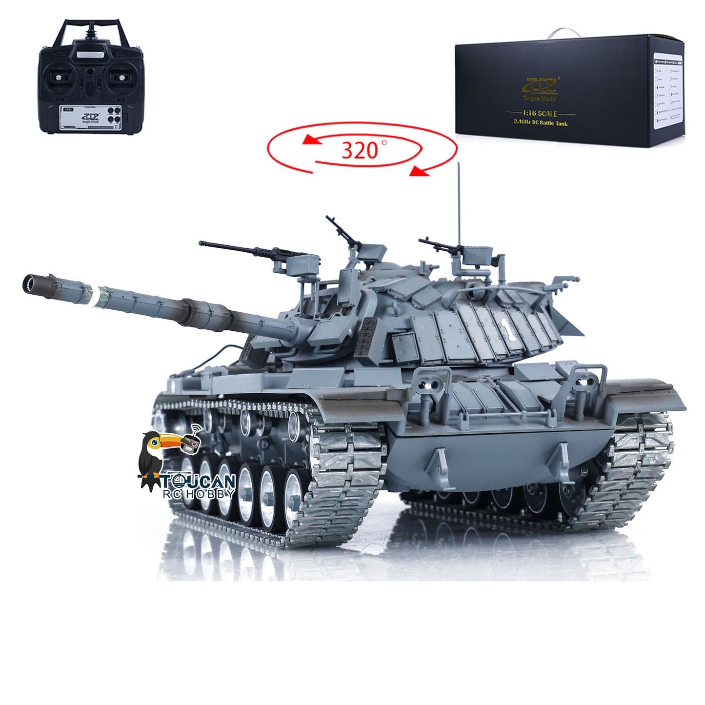 1/16 Tongde Israel RC Panzer Remote Control Infrared Battle Tanks Military Model M60W ERA Painted Assembled Car 320 Rotation DIY