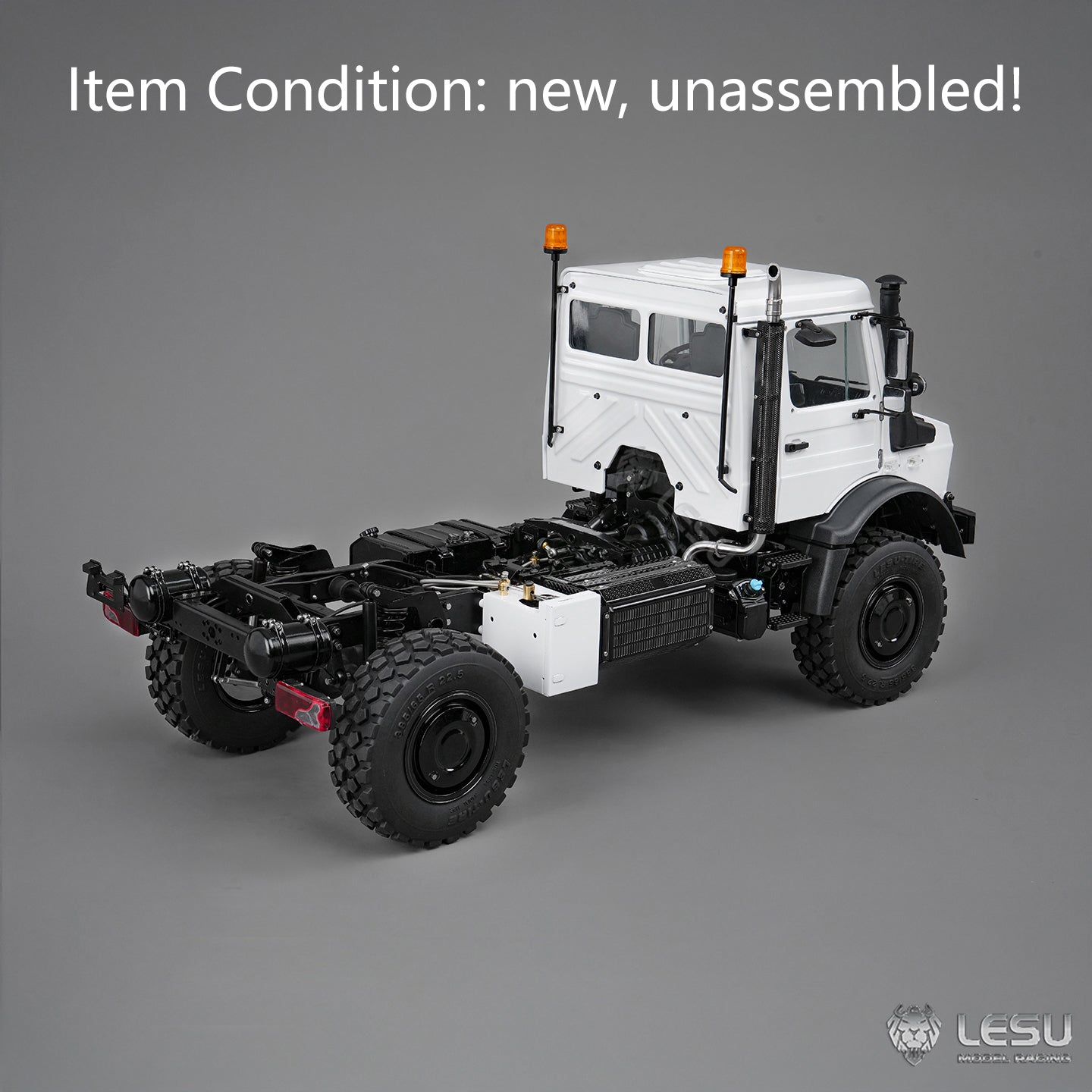 3Speed LESU 1/14 RC Metal Light Truck U4023 AWD Remote Control Off Road Vehicle KIT Model Light Sound Axle Transfer Case Lock Unassembled Painted