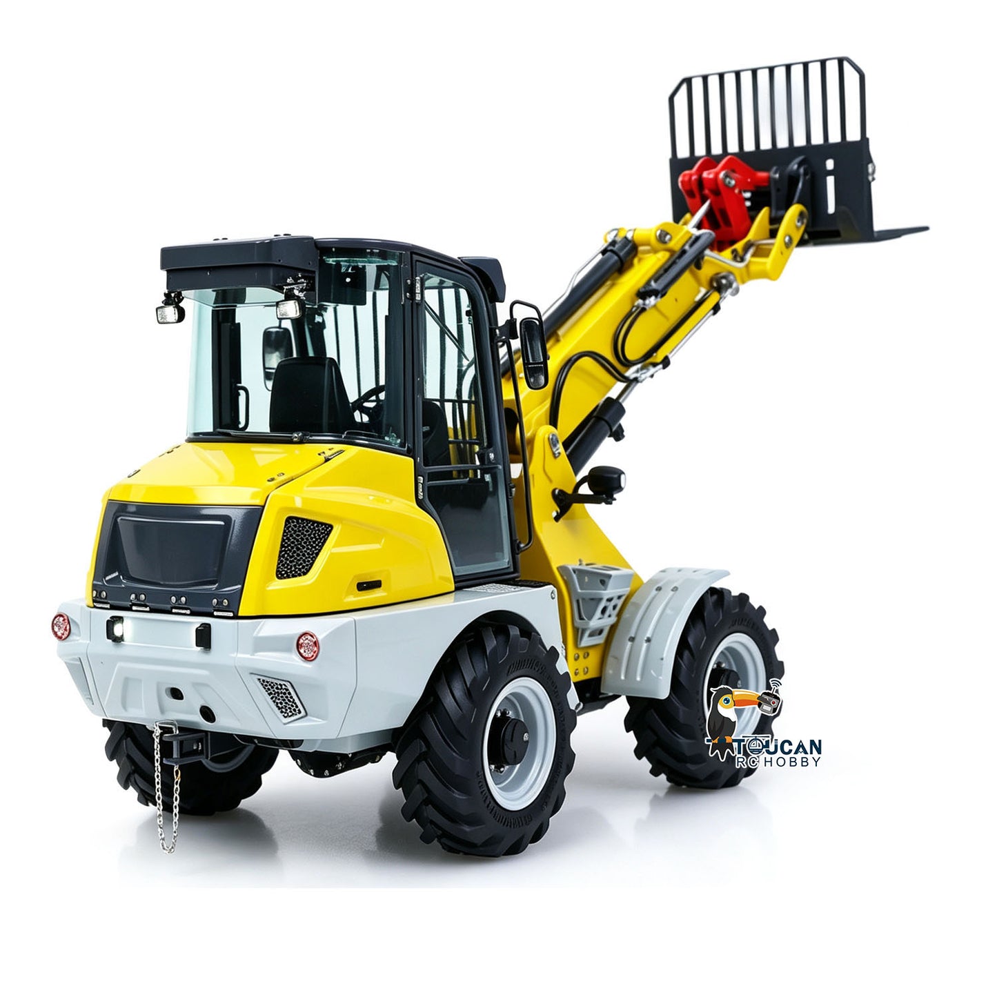 LESU RTR 4X4 1:14 RC Hydraulic Telescopic Arm Loader AOUE AT1050 Metal Fork Lift Trucks Light Sound Flysky I6S Radio Battery