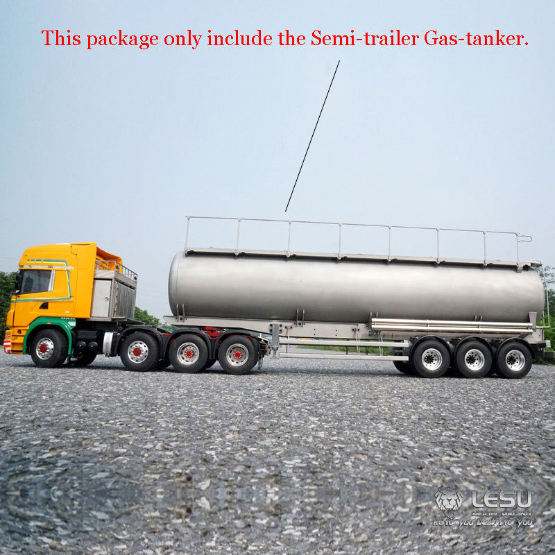LESU Metal 40Feet Oil Tank Gas-tanker Semi Trailer 1/14 RC Tractor Truck Model