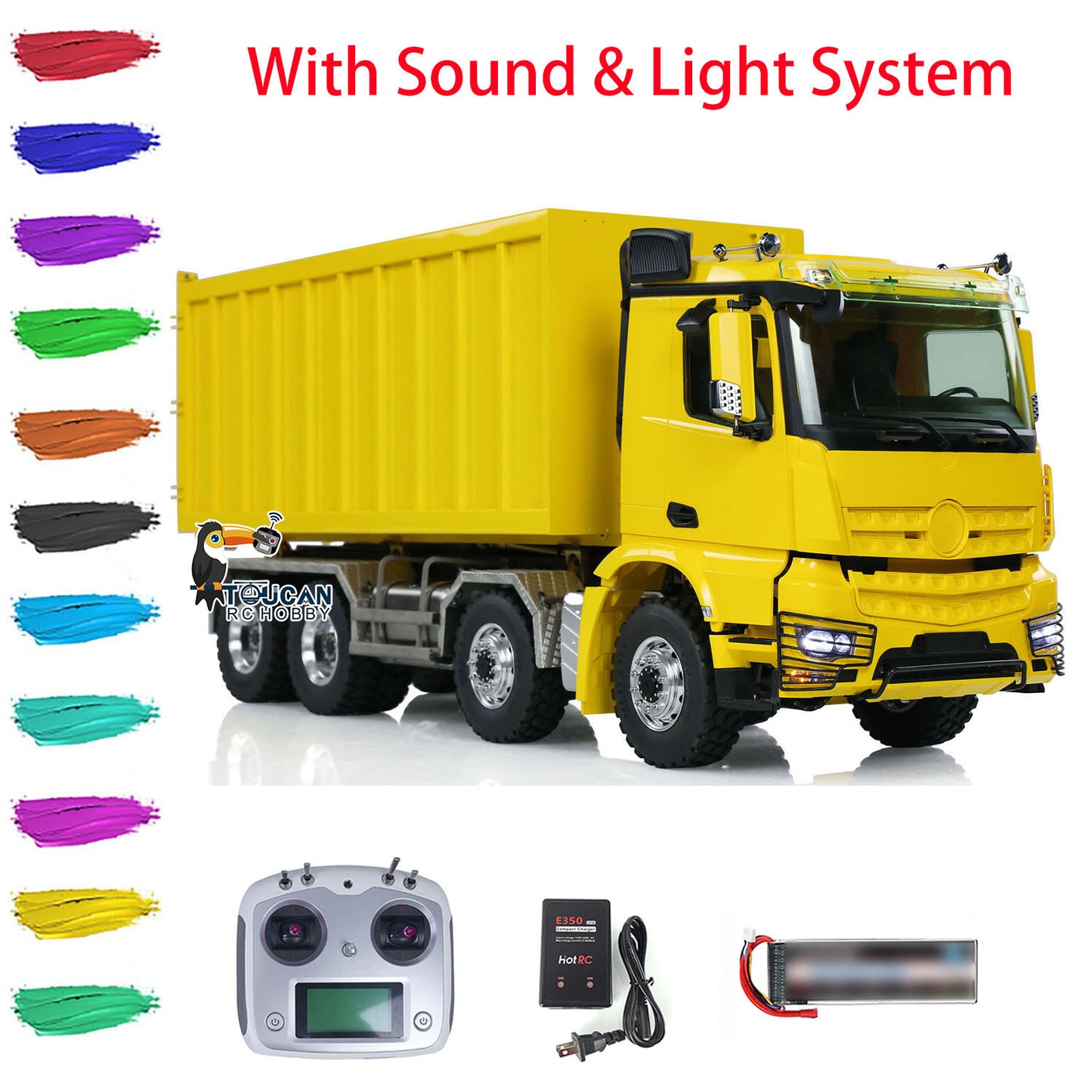 LESU 8x8 1/14 Hydraulic RC Dump Truck Remote Controlled Roll On/Off Metal Waste Bin Tipper Simulation Cars Hobby Models