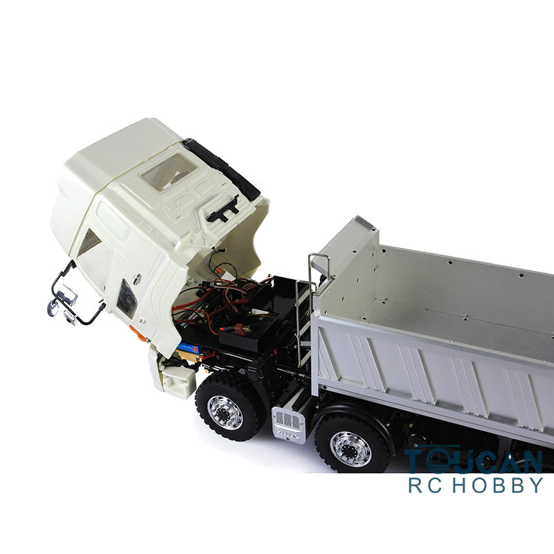 LESU 1/14 RC Hino700 8*8 Metal Hydraulic Dumper Truck 4 Axles Model Car W/ ESC Motor Servo with Sound System LED Light System