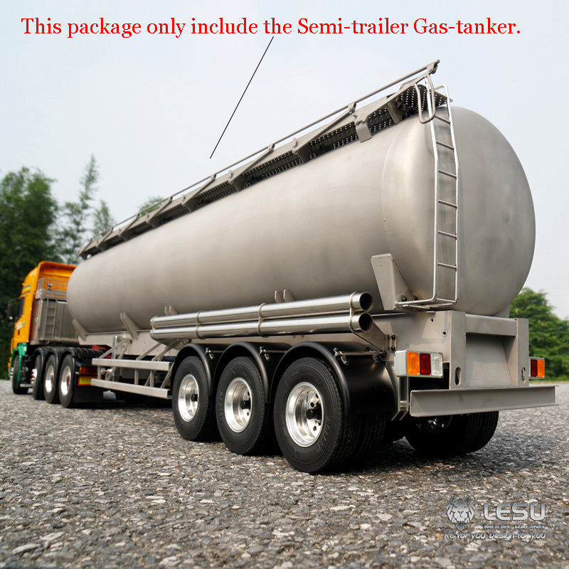LESU Metal 40Feet Oil Tank Gas-tanker Semi Trailer 1/14 RC Tractor Truck Model