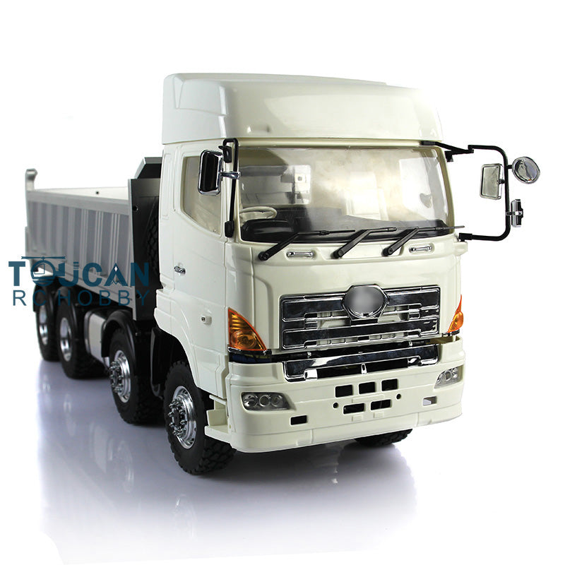 LESU 1/14 RC Hino700 8*8 Metal Hydraulic Dumper Truck 4 Axles Model Car W/ ESC Motor Servo with Sound System LED Light System