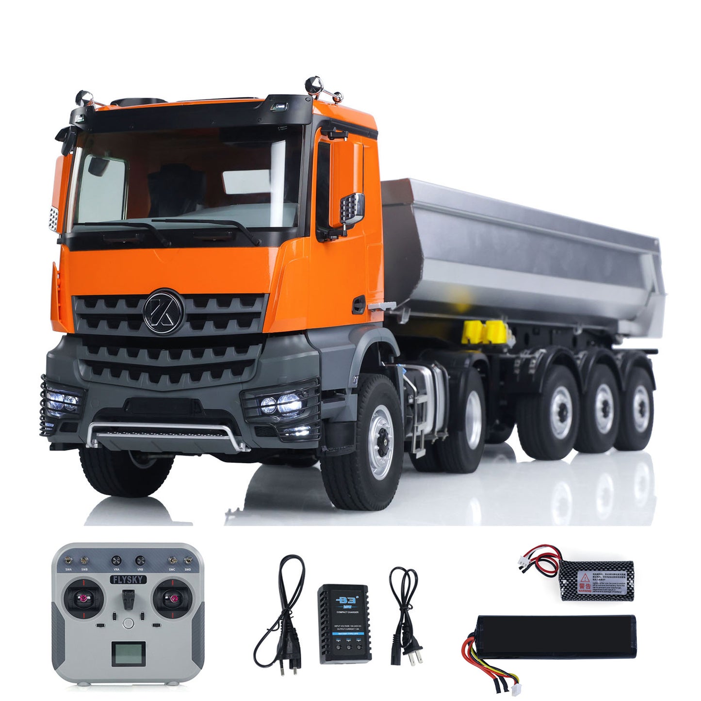US STOCK Kabolite 1/14 4X4 RC Tractor Truck 3Axles Electric Lifting Dump Trialer RTR Car