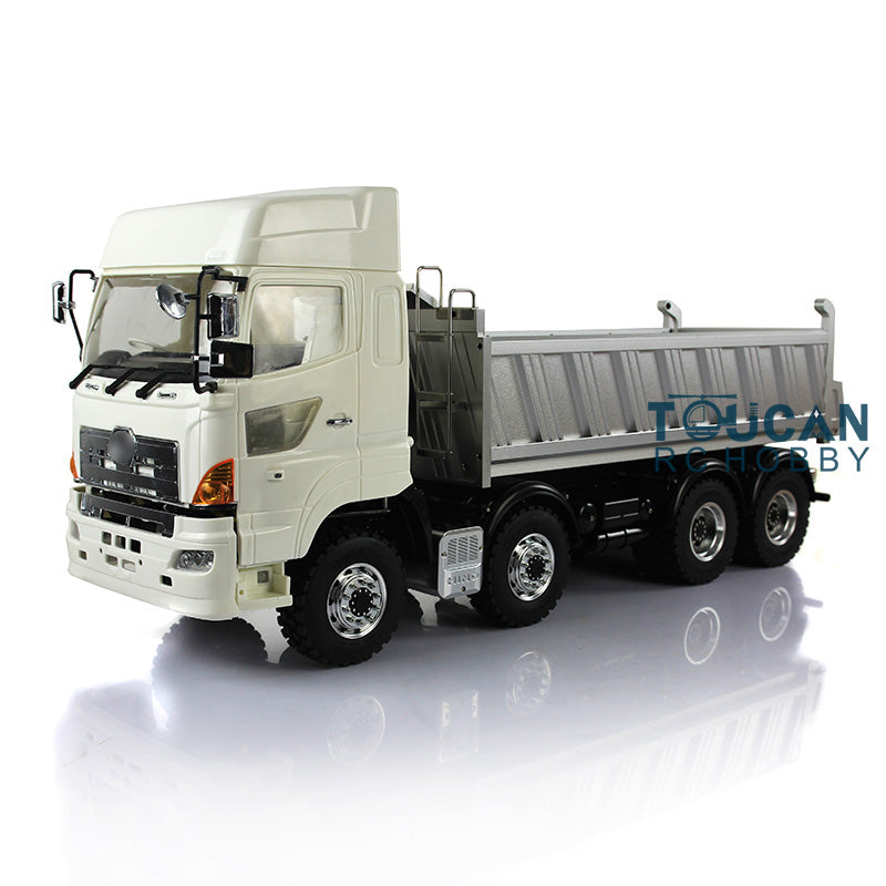 LESU 1/14 RC Hino700 8*8 Metal Hydraulic Dumper Truck 4 Axles Model Car W/ ESC Motor Servo with Sound System LED Light System