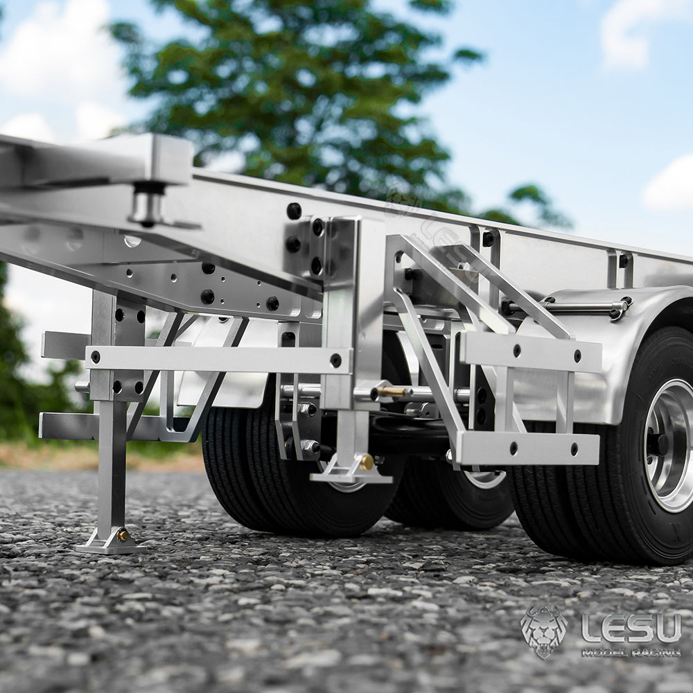 LESU 40ft 20ft Metal Trailer Chassis for 1/14 Radio Controlled Tractor Container Truck RC Cars Model