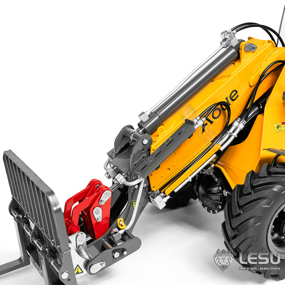 LESU AT1050 1/14 Hydraulic RC Fork Loader Painted Assembled Car Telescopic Arm Metal Sieve Shovel Rake Bucket Fork Gripper