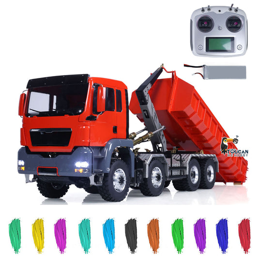 1/14 LESU Hydraulic RC Roll On/Off Dump Truck 8x8 Metal RTR Full Dumper Lorry Vehicle