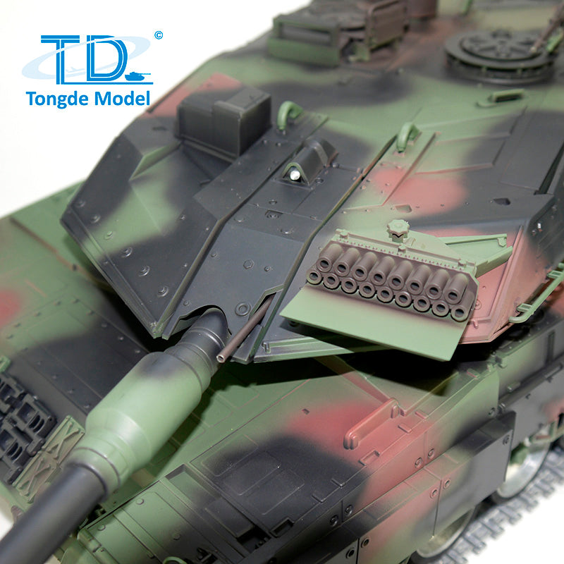 1/16 Tongde RC Battle Tank German Leopard 2A7 Remote Control Military Panzer 320 Rotation DIY Hobby Model