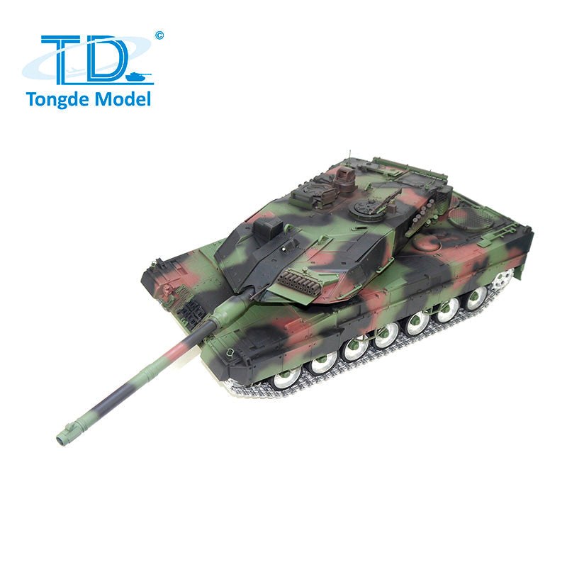 1/16 Tongde RC Battle Tank German Leopard 2A7 Remote Control Military Panzer 320 Rotation DIY Hobby Model