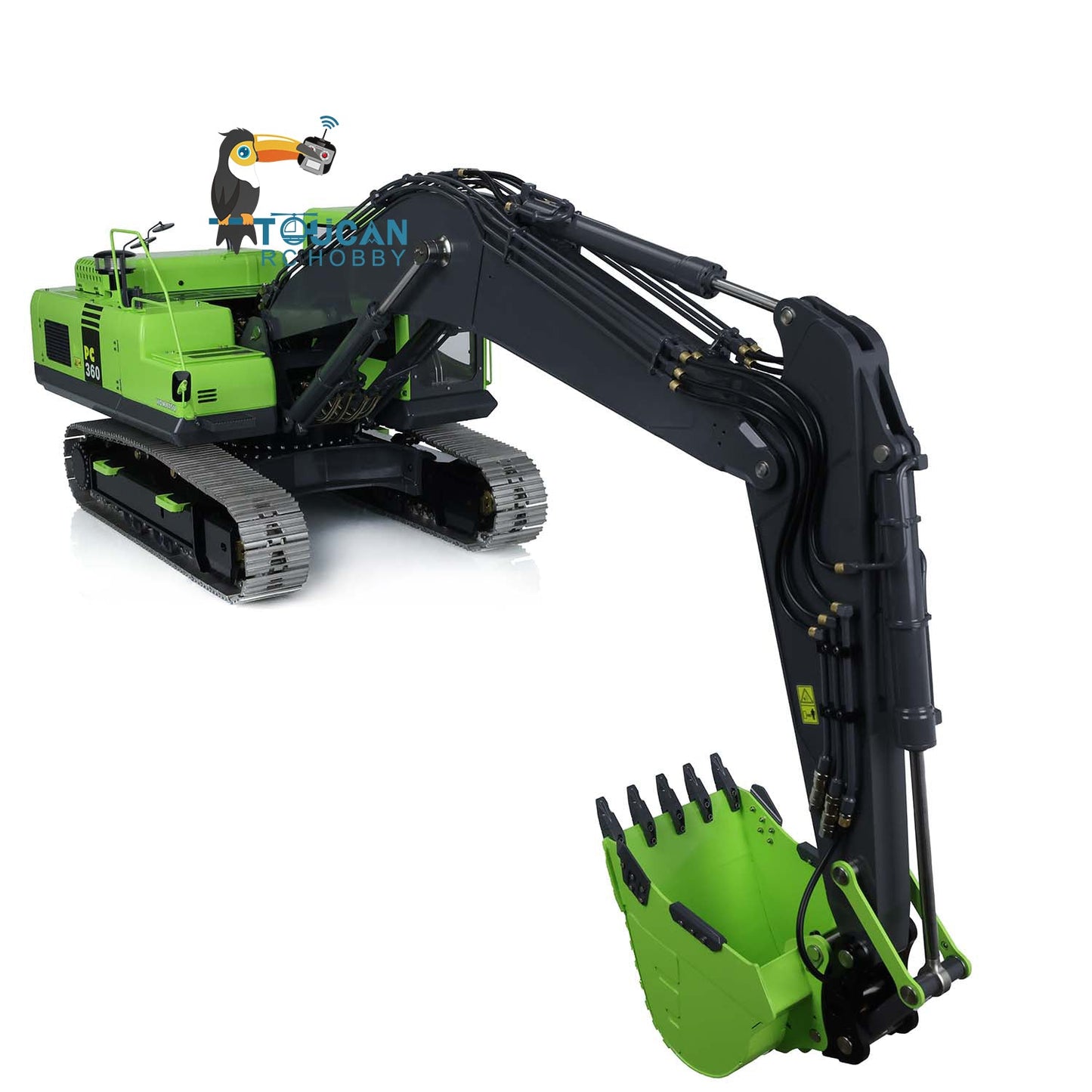 LESU 1/14 PC360 Hydraulic RC Excavator Metal Tracks Ripper Pump Grab Bucket fork Bucket Crusher Trailer Digging Tool Rack