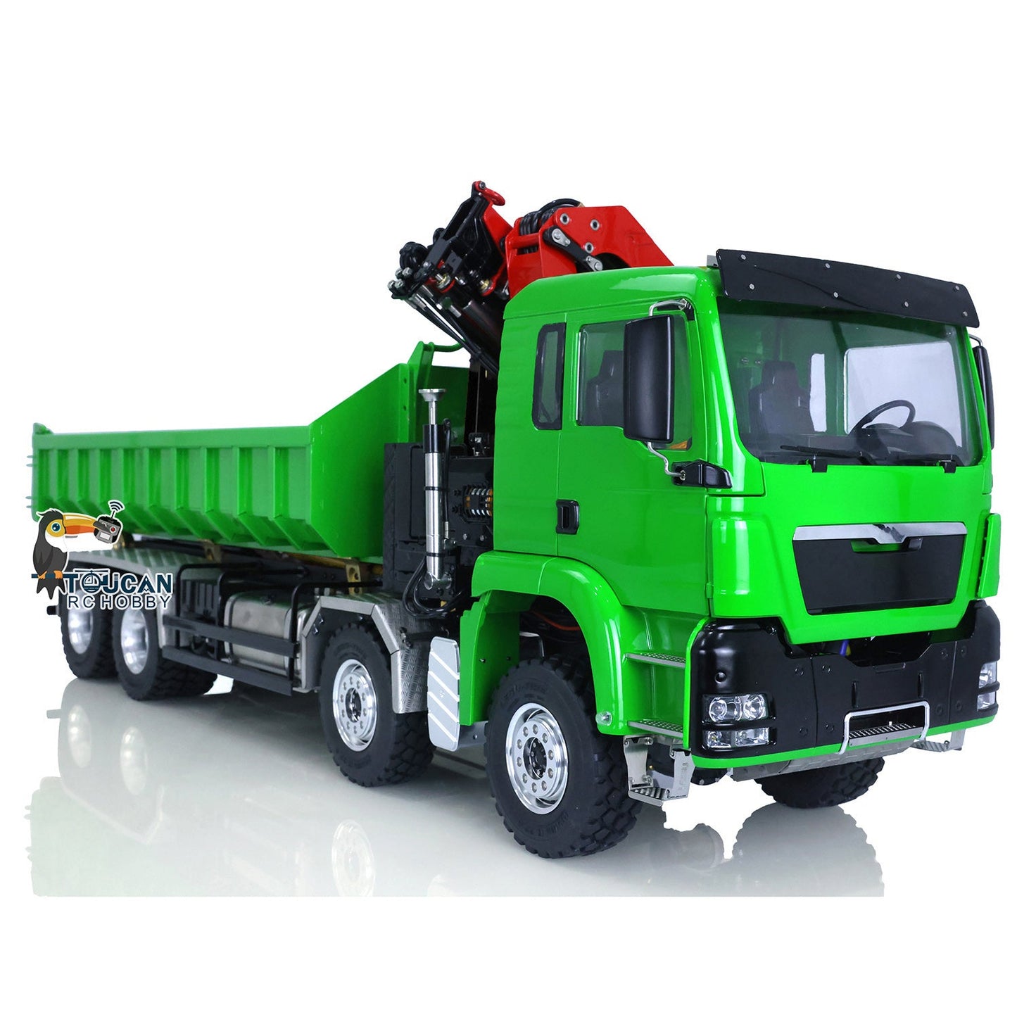 1/14 LESU 8*8 Hydraulic RC Truck Dumper Tipper Radio Controlled Roll on/off Car Model Metal Crane Motor ESC Servo Light Sound System