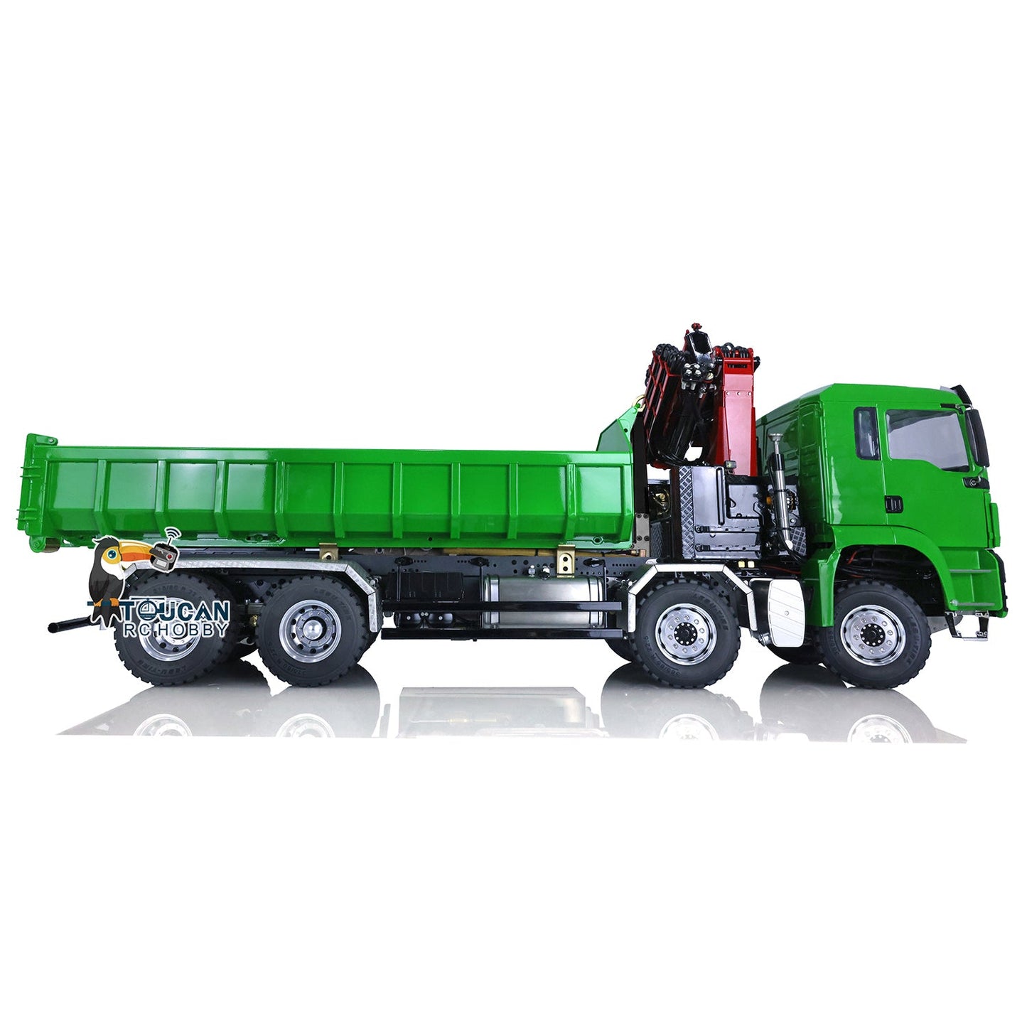 1/14 LESU 8*8 Hydraulic RC Truck Dumper Tipper Radio Controlled Roll on/off Car Model Metal Crane Motor ESC Servo Light Sound System