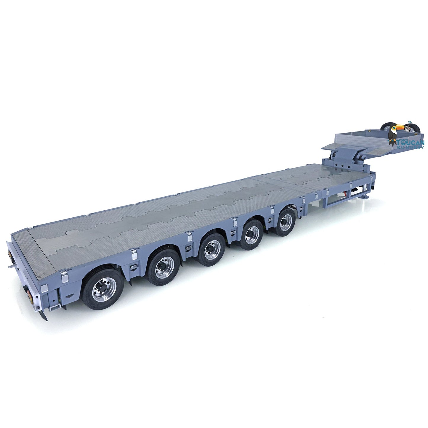 FuryBear NOOXION 1/14 2+5Axle Long Flat Metal Heavy Trailer Flat Module for RC Tractor Truck Remote Controlled Vehicle Car Model