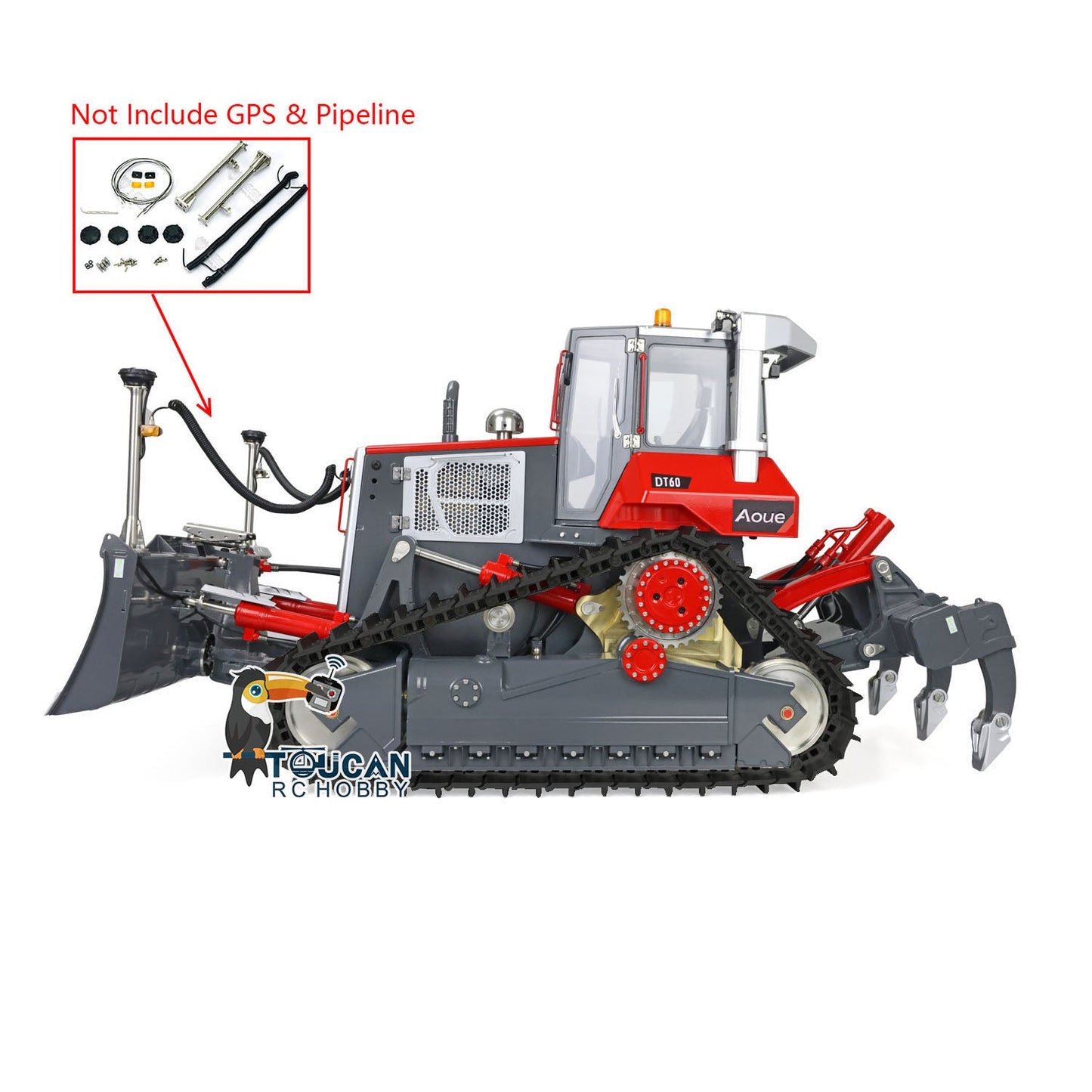 LESU 1/14 Aoue-DT60 RC Dozer Bulldozer Hydraulic Model Truck Pump Lights Motor ESC Servo Light Sound System GPS