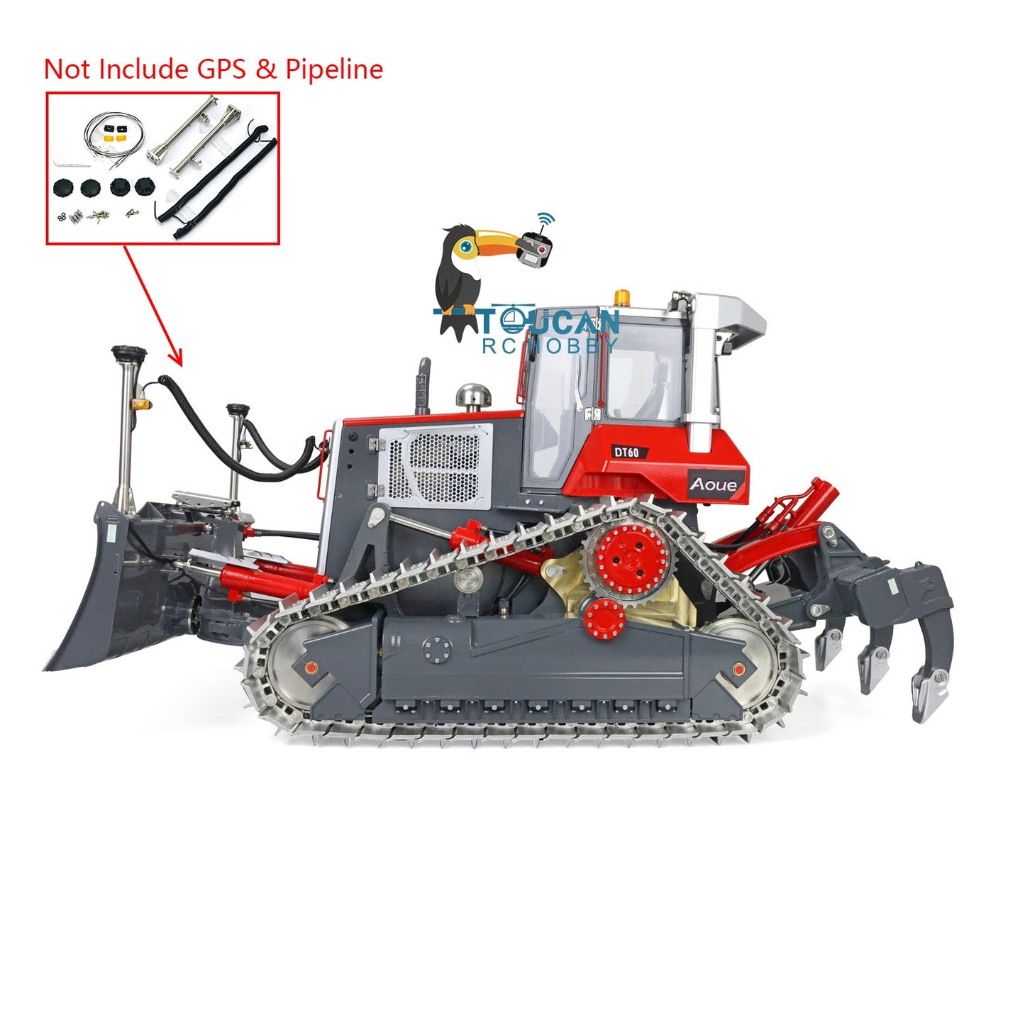 LESU 1/14 Aoue DT60 RC Dozer Hydraulic Bulldozer Pump Lights Sound Servo Wheeled Sticker Metal GPS 3V Lamp Wire