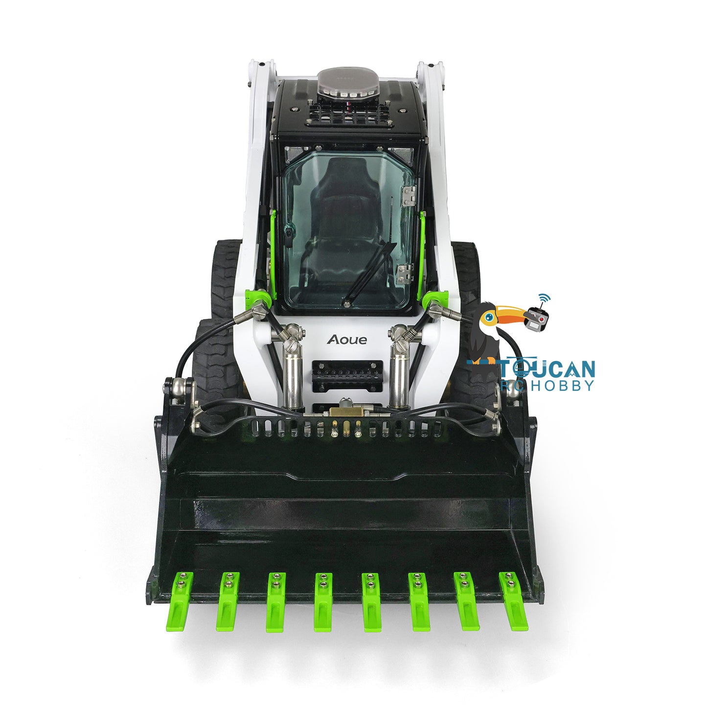 LESU 1/14 Aoue LT5H Wheeled Skid-Steer Hydraulic RC Loader Remote Control Construction Vehicle I6S Rotating light