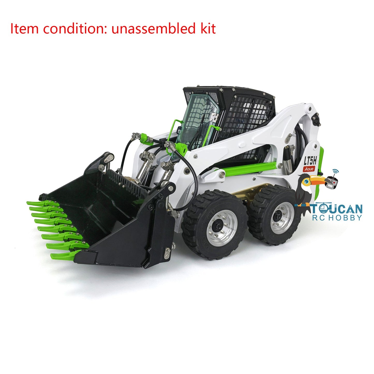 1/14 LESU Metal Aoue-LT5H Wheeled Skid-Steer Loader RC Hydraulic DIY Model Sound