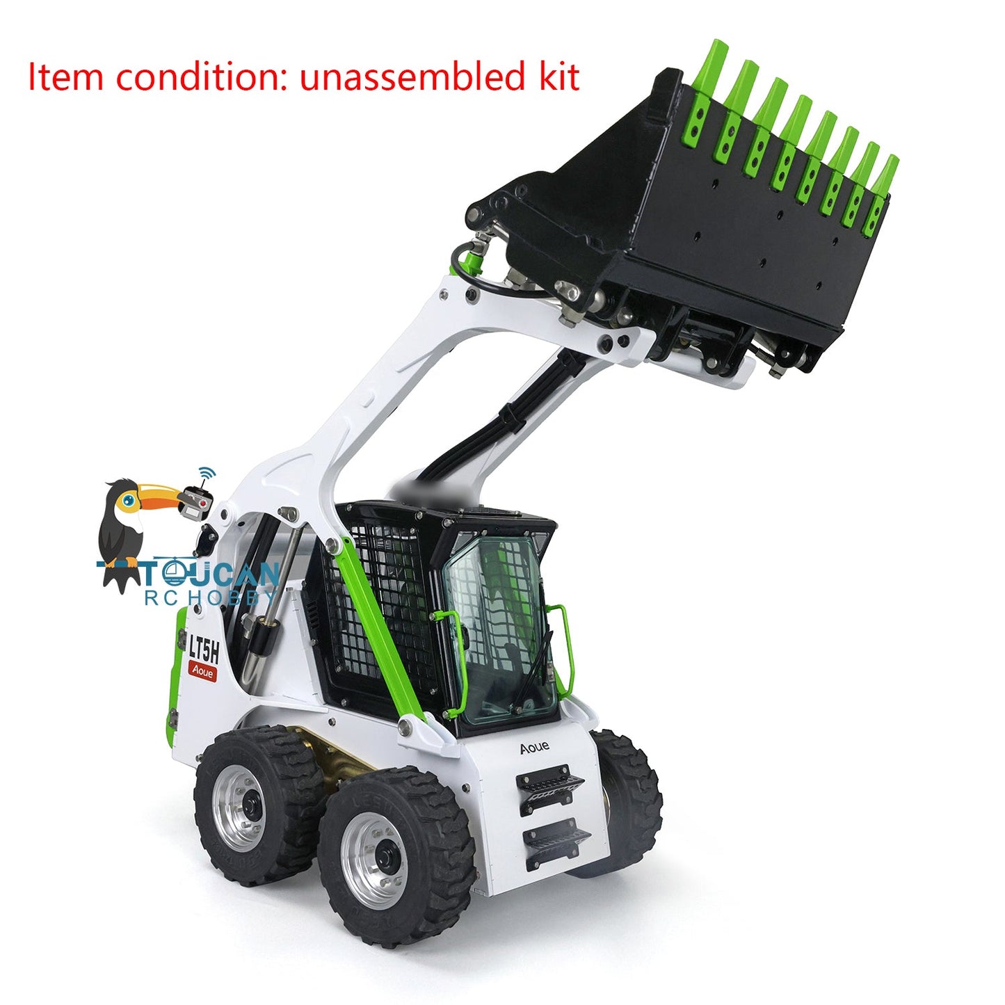 1/14 LESU Metal Aoue-LT5H Wheeled Skid-Steer Loader RC Hydraulic DIY Model Sound