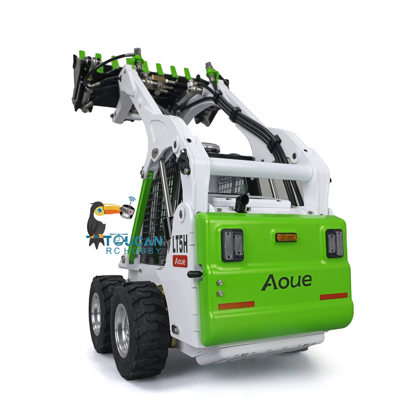 LESU 1/14 Aoue LT5H Wheeled Skid-Steer Hydraulic RC Loader Remote Control Construction Vehicle I6S Rotating light