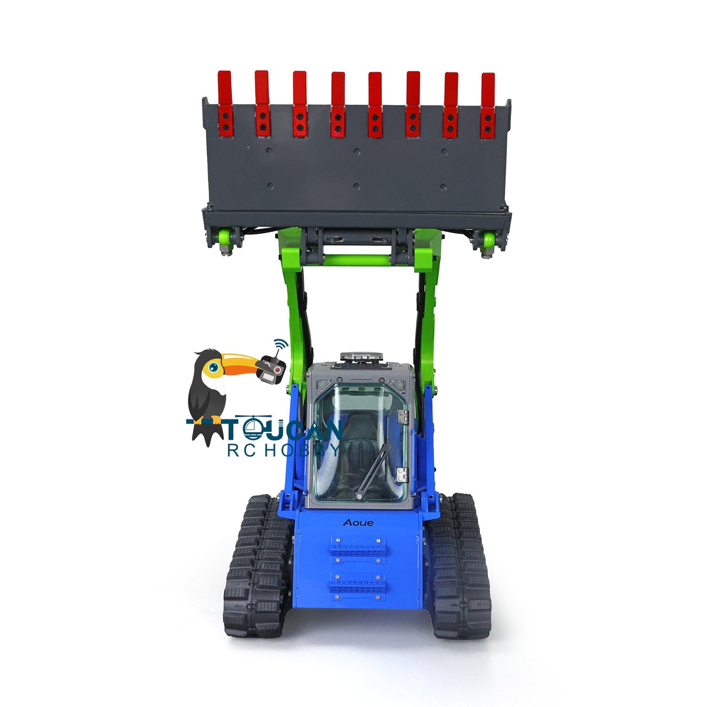 LESU 1/14 Aoue LT5 Hydraulic RC Tracked Skid-Steer Loader I6S Rotating light Painted fork Bucket Sieve Bucket Gripper Ripper Brush