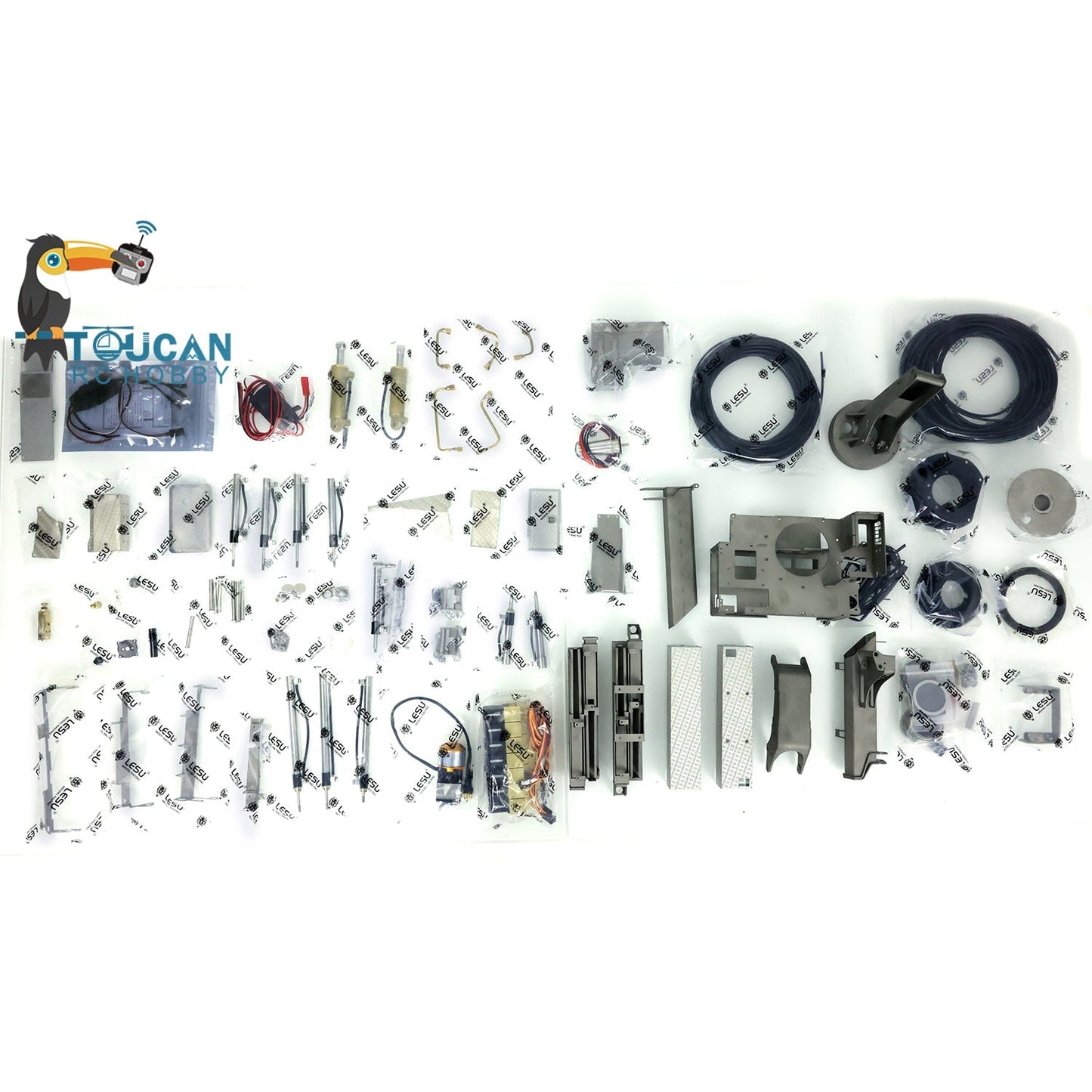 LESU 1/14 RC Model Parts Hydraulic Truck Fly Jib Arm W/ Control Crane Valve Oil Pump Dumper DIY Model ESC Servo Motor