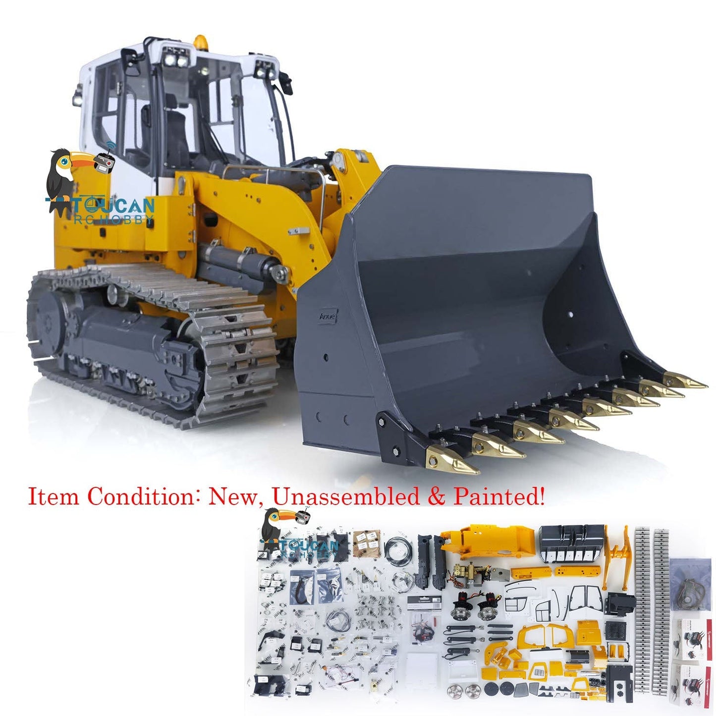 LESU 1/14 Metal Hydraulic 2CH Valve RC Tracked Loader Radio Control Car W/ Servo ESC Decals Light Sound System Motor Bucket Unassembled