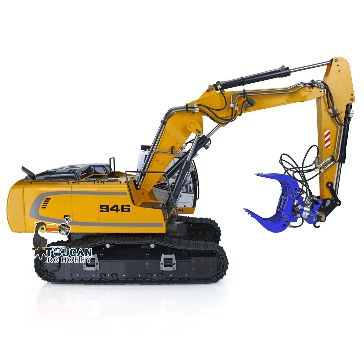 MTModel 1/14 3 Arms 946-3 RC Tracked Hydraulic Excavator 10CH Metal Diggers Model Ripper Grab Bucket ESC Assembled Painted