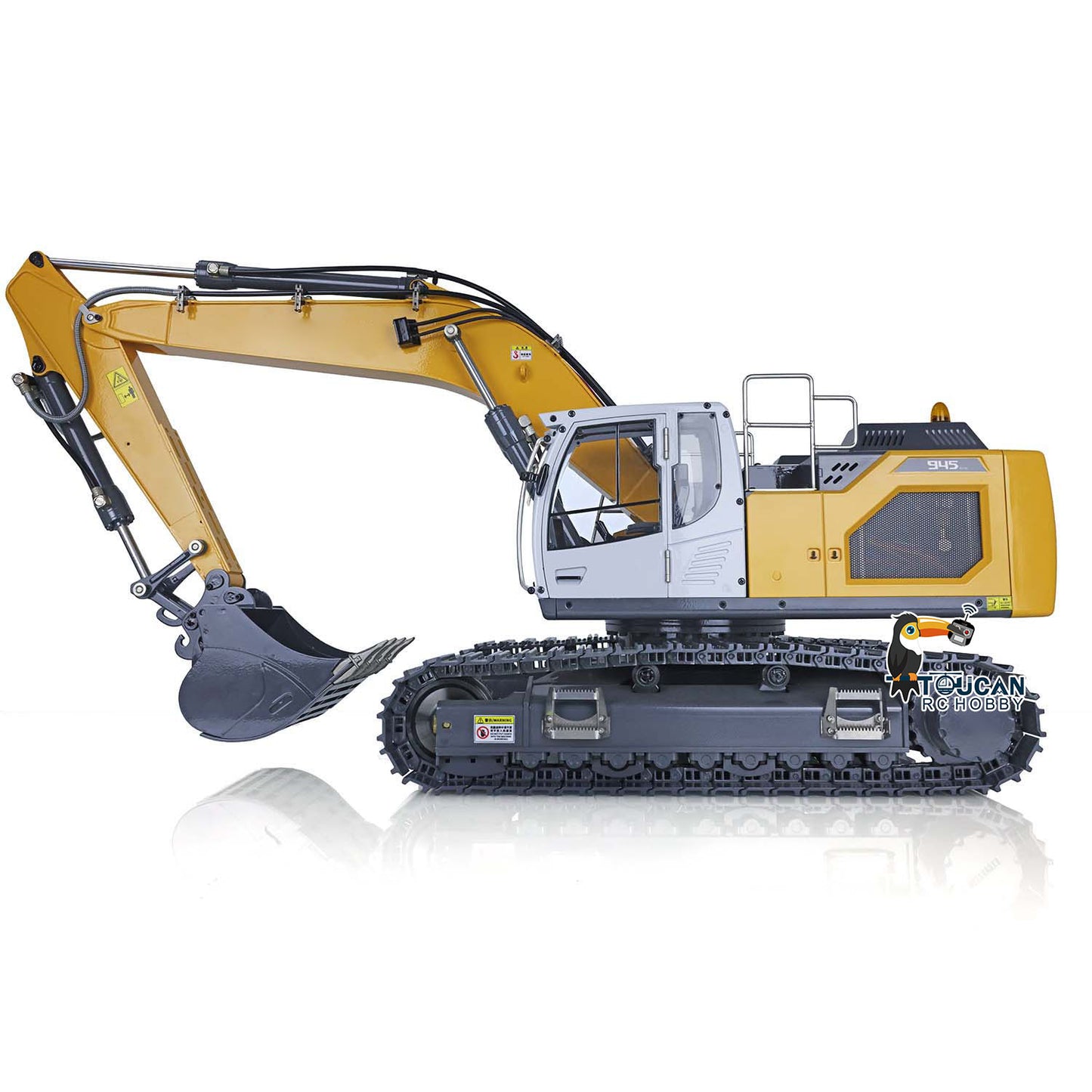 XDRC R945 1/14 RC Hydraulic Excavator RTR Metal Radio Control Construction Vehicle DIY Sieve Bucket Curved Ripper Scarifier Fork