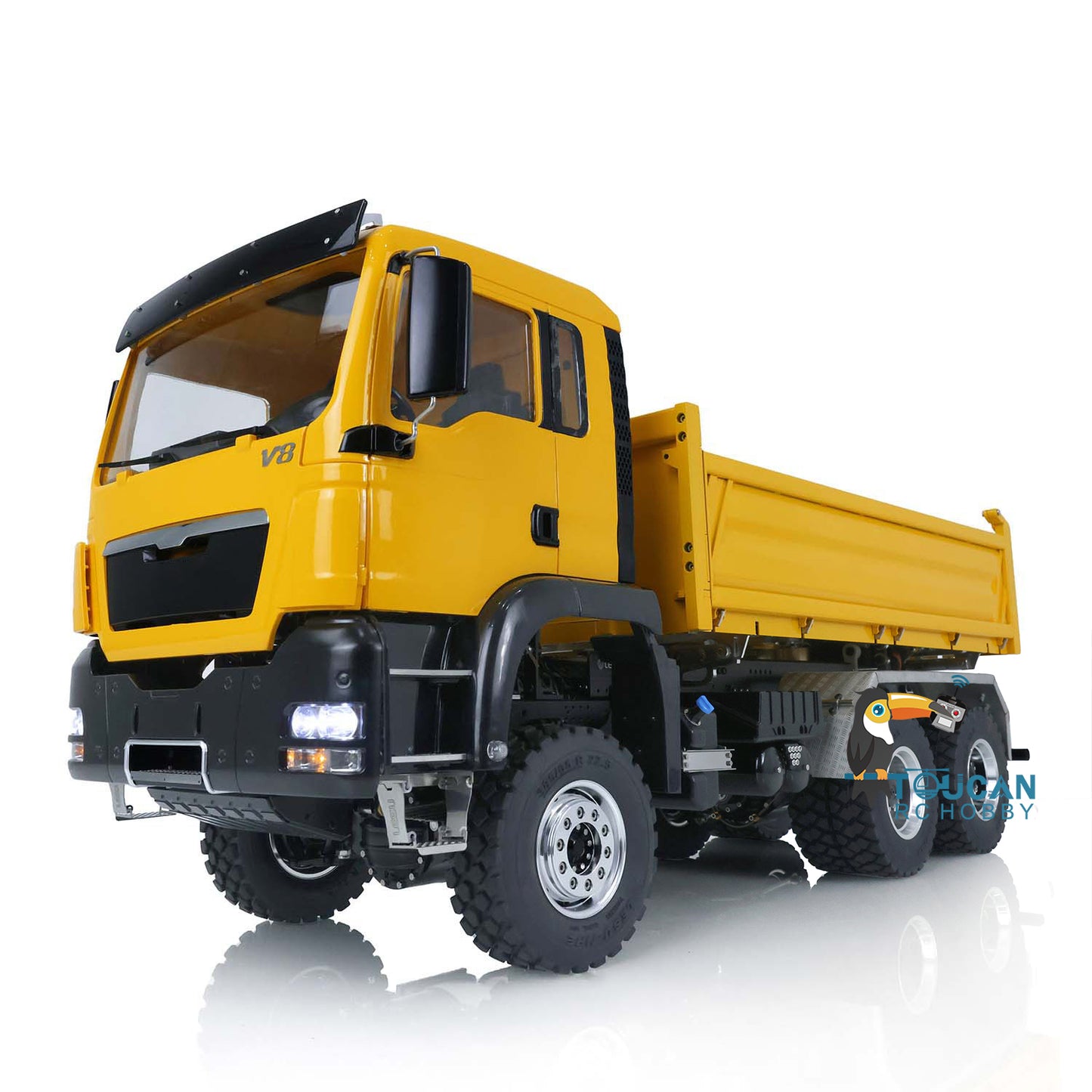 LESU TGS 3-way Metal 1/14 RC Dumper Truck Radio Controlled Hydraulic Tipper Light RTR Battery Ready to Run Painted Assembled Model