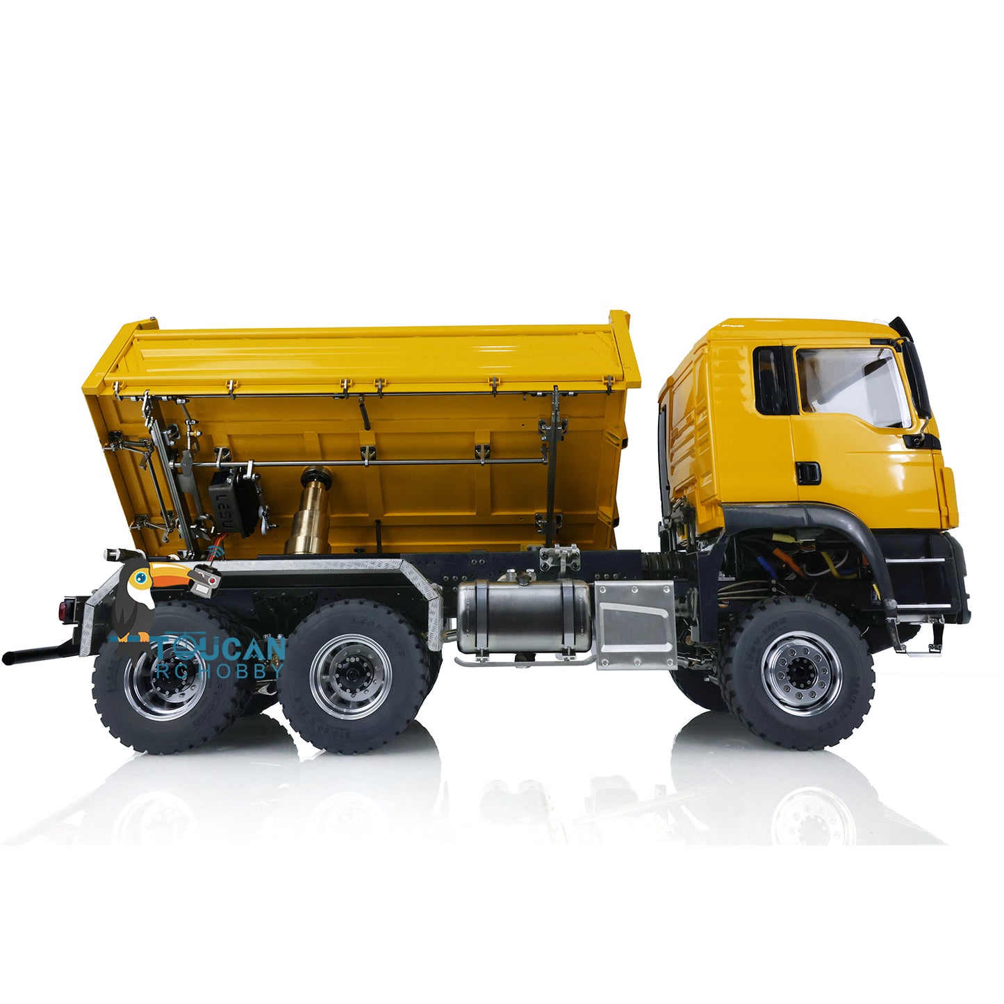 LESU TGS 3-way Metal 1/14 RC Dumper Truck Radio Controlled Hydraulic Tipper Light RTR Battery Ready to Run Painted Assembled Model