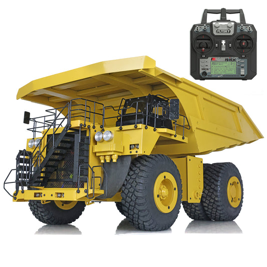 1/20 793D Metal Hydraulic RC Mine Truck Remote Controlled Heavy-duty Dumper Model Car I6X Radio Lights 61*38*30cm