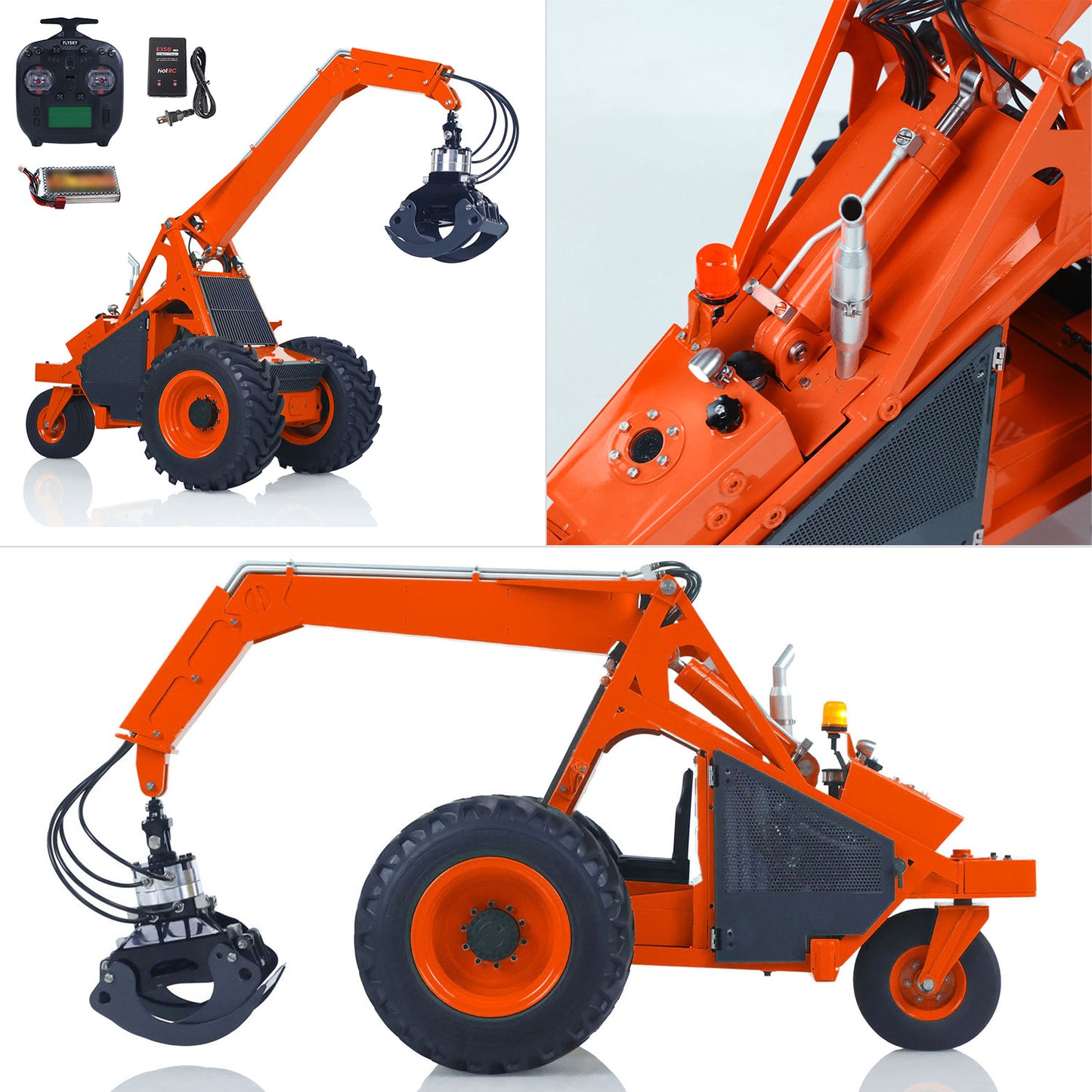 TOUCAN DIY LESU AOUE 225A Metal 1/14 RC Hydraulic Log Loader Remote Control Sugarcane Loader RTR Model 4CH Valve ST8 Radio Battery Constraction Car